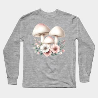 Boho Mushrooms with Flowers Long Sleeve T-Shirt